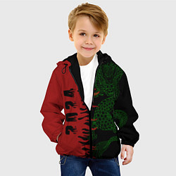 Куртка с капюшоном детская Зеленый дракон - 2024, цвет: 3D-черный — фото 2
