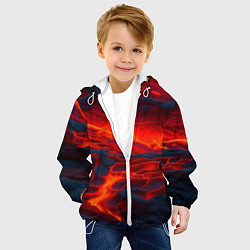Куртка с капюшоном детская Текущая магма, цвет: 3D-белый — фото 2