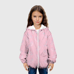 Куртка с капюшоном детская Розовая луна, цвет: 3D-белый — фото 2
