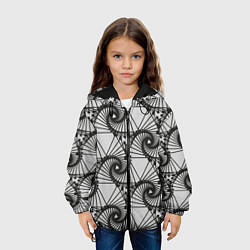 Куртка с капюшоном детская Треугольник и линии, цвет: 3D-черный — фото 2