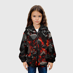 Куртка с капюшоном детская Гармоничная геометрия, цвет: 3D-черный — фото 2
