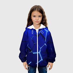 Куртка с капюшоном детская Плиты неоновые, цвет: 3D-белый — фото 2