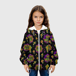 Куртка с капюшоном детская Грибы и мандалы, цвет: 3D-белый — фото 2