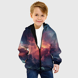 Куртка с капюшоном детская Космические облака, цвет: 3D-черный — фото 2