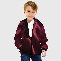 Куртка с капюшоном детская Бордовый шелк, цвет: 3D-черный — фото 2