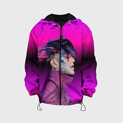 Куртка с капюшоном детская Lil Peep фиолетовый лук, цвет: 3D-черный