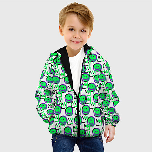 Детская куртка The Crowned smiley / 3D-Черный – фото 4