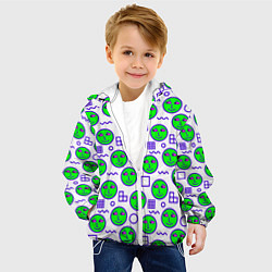 Куртка с капюшоном детская Green smiley face, цвет: 3D-белый — фото 2