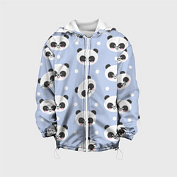 Куртка с капюшоном детская Милая мультяшная панда, цвет: 3D-белый