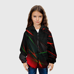 Куртка с капюшоном детская Текстуры хрусталь, цвет: 3D-черный — фото 2
