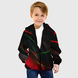 Куртка с капюшоном детская Текстуры хрусталь, цвет: 3D-черный — фото 2