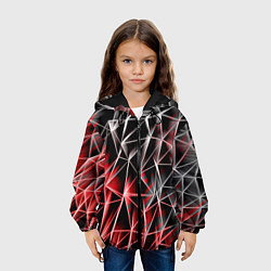 Куртка с капюшоном детская Текстуры сетка, цвет: 3D-черный — фото 2