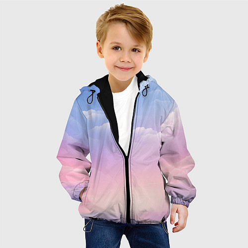 Детская куртка Нежные краски неба / 3D-Черный – фото 4