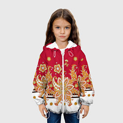 Куртка с капюшоном детская Сказочный цветочный узор, цвет: 3D-белый — фото 2