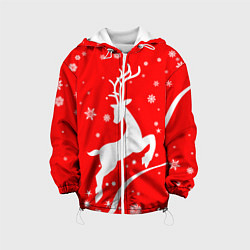 Куртка с капюшоном детская Christmas deer, цвет: 3D-белый