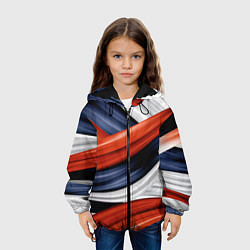 Куртка с капюшоном детская Триколор из абстракции, цвет: 3D-черный — фото 2