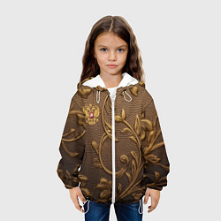 Куртка с капюшоном детская Золотой герб России, цвет: 3D-белый — фото 2