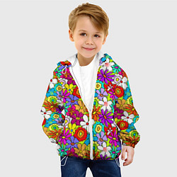 Куртка с капюшоном детская Floral multicolour, цвет: 3D-белый — фото 2