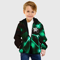 Куртка с капюшоном детская GTA6 разлом плит, цвет: 3D-черный — фото 2