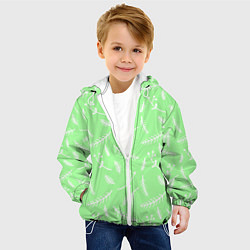 Куртка с капюшоном детская Нежный новогодний узор, цвет: 3D-белый — фото 2