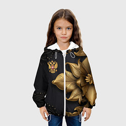 Куртка с капюшоном детская Золотой герб России, цвет: 3D-белый — фото 2
