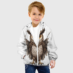 Куртка с капюшоном детская Совушка с крыльями, цвет: 3D-белый — фото 2