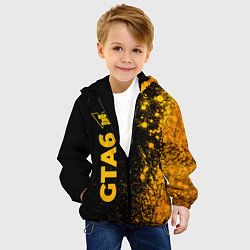 Куртка с капюшоном детская GTA6 - gold gradient по-вертикали, цвет: 3D-черный — фото 2