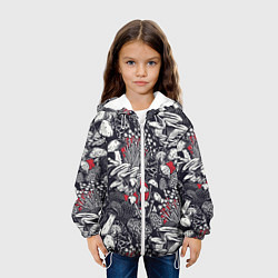 Куртка с капюшоном детская Разные грибы, цвет: 3D-белый — фото 2