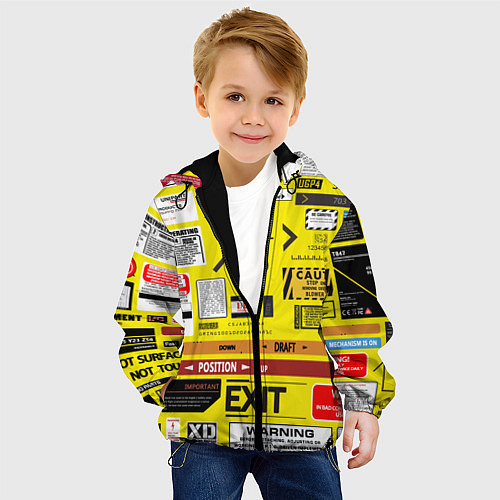 Детская куртка Предупреждающие знаки / 3D-Черный – фото 4