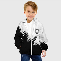 Куртка с капюшоном детская Juventus black sport texture, цвет: 3D-белый — фото 2