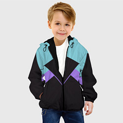 Куртка с капюшоном детская Ретро олимпийка, цвет: 3D-черный — фото 2