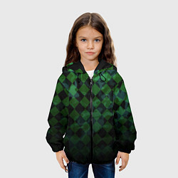 Куртка с капюшоном детская Ромбовой паттерн, цвет: 3D-черный — фото 2
