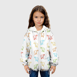 Куртка с капюшоном детская Паттерн цветные драконы, цвет: 3D-белый — фото 2