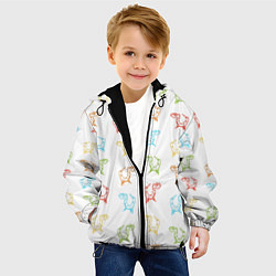 Куртка с капюшоном детская Паттерн цветные драконы, цвет: 3D-черный — фото 2