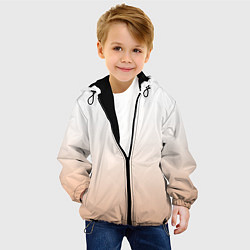 Куртка с капюшоном детская Персиково-белый градиент, цвет: 3D-черный — фото 2