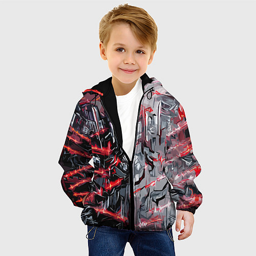 Детская куртка Адский доспех в царапинах / 3D-Черный – фото 4