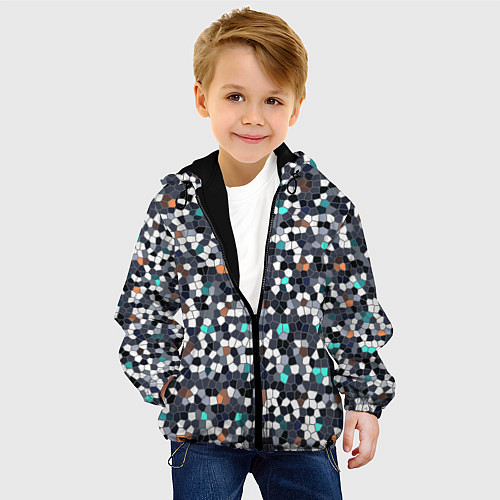 Детская куртка Мозаика серый / 3D-Черный – фото 4