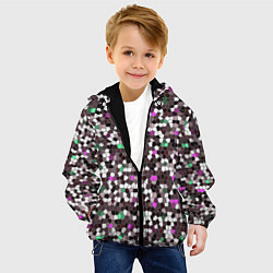 Куртка с капюшоном детская Мозаика бордо, цвет: 3D-черный — фото 2