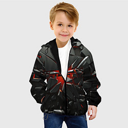 Куртка с капюшоном детская Взрыв и черные камни, цвет: 3D-черный — фото 2