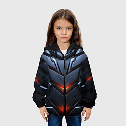 Куртка с капюшоном детская Объемная броня с ярким светом, цвет: 3D-черный — фото 2