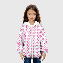 Куртка с капюшоном детская Контурное сердце, цвет: 3D-белый — фото 2