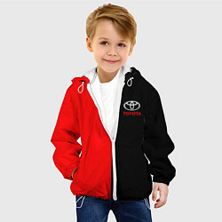 Куртка с капюшоном детская Toyota car красно чёрный, цвет: 3D-белый — фото 2
