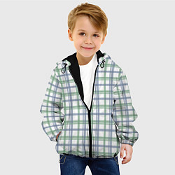 Куртка с капюшоном детская Сине-зелёный светлый полосатый, цвет: 3D-черный — фото 2