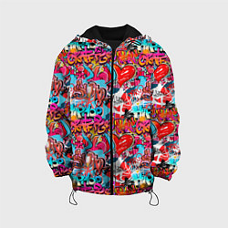 Куртка с капюшоном детская Hip Hop Graffiti, цвет: 3D-черный