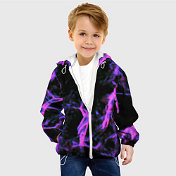 Куртка с капюшоном детская Неоновая текстура разрывы текстура, цвет: 3D-белый — фото 2