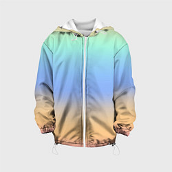 Куртка с капюшоном детская Голографический цветной градиент, цвет: 3D-белый