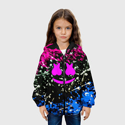 Куртка с капюшоном детская Marshmello неоновый краски, цвет: 3D-черный — фото 2