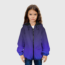 Куртка с капюшоном детская Градиент тёмно фиолетовый синий, цвет: 3D-черный — фото 2