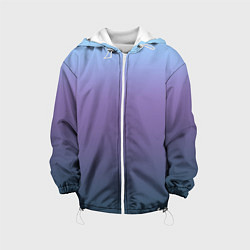 Куртка с капюшоном детская Градиент голубой фиолетовый синий, цвет: 3D-белый