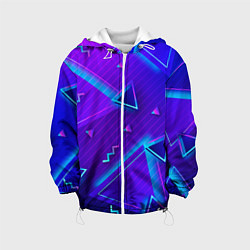 Куртка с капюшоном детская Neon Pattern colored, цвет: 3D-белый